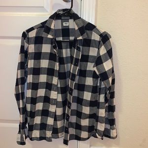 ❌SOLD❌Uniqlo Dark Blue and White Flannel Shirt